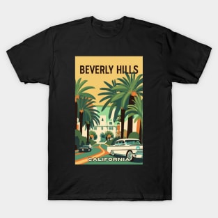 A Vintage Travel Art of Beverly Hills - Los Angeles - California - US T-Shirt